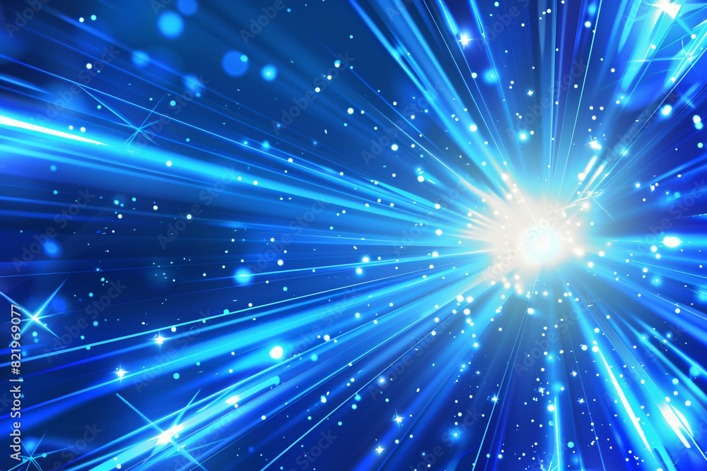 Naklejka premium Vector Abstract, science, futuristic, energy technology concept Digital image of light rays, stripes lines with blue light background 