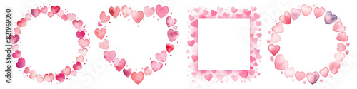 Wallpaper Mural Watercolor Valentine Pink Frames png element set on transparent background Torontodigital.ca