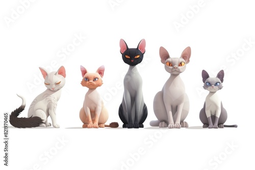A group of cats sitting together. Perfect for pet-related designs