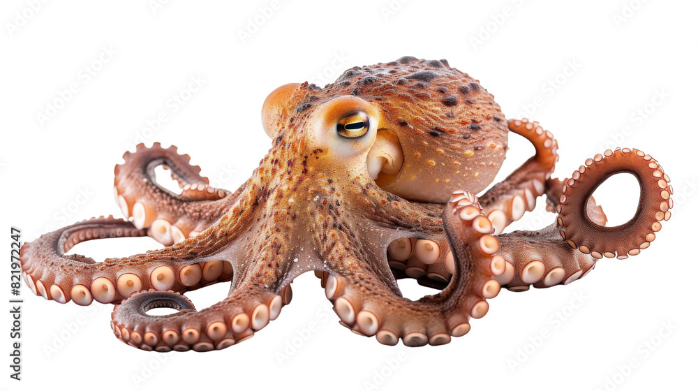 Octopus on transparent background