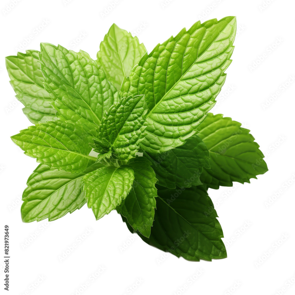 Fresh Mint Leaf Isolated on Transparent Background, PNG, Cut Out. Fresh Mint Leaf Isolated on Transparent Background, PNG, Cut Out.