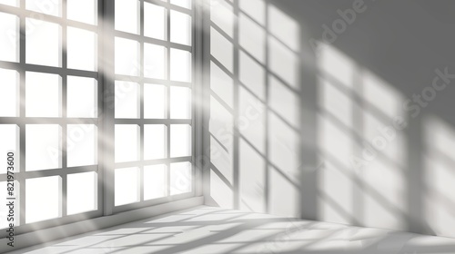 Transparent shadow overlay effect with natural lighting isolated on transparent background  in png. Light and shadows from window.