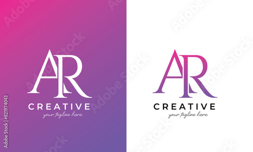 ar logo design, ar letter logo for business and company
