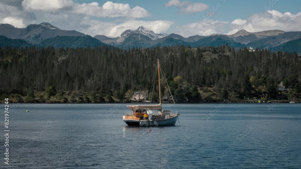Blue Sky Tranquility: Alpine Lake Blue Sky Tranquility: Alpine Lake