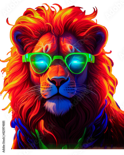 Lion moderne et colore