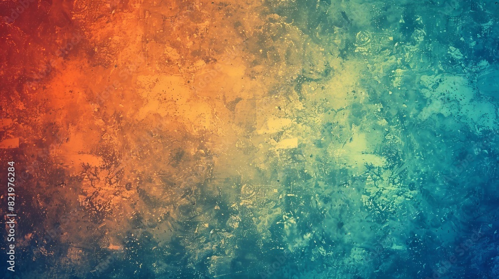 Background design for a summer banner poster with a grainy gradient background in teal orange red blue and retro noise texture
