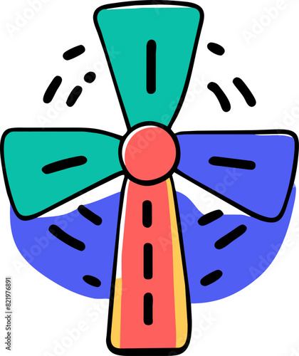 a windmill, icon doodle offset fill