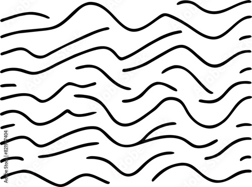 wavy lines that start turbulent and gradually smooth out, representing the transition from chaotic