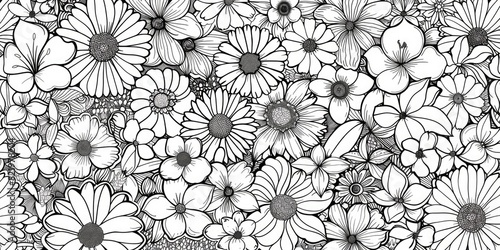 Simple black and white illustration of flowers. Suitable for various design projects