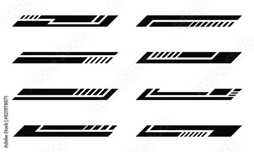 Collection of racing style car body wrap vinyl stickers