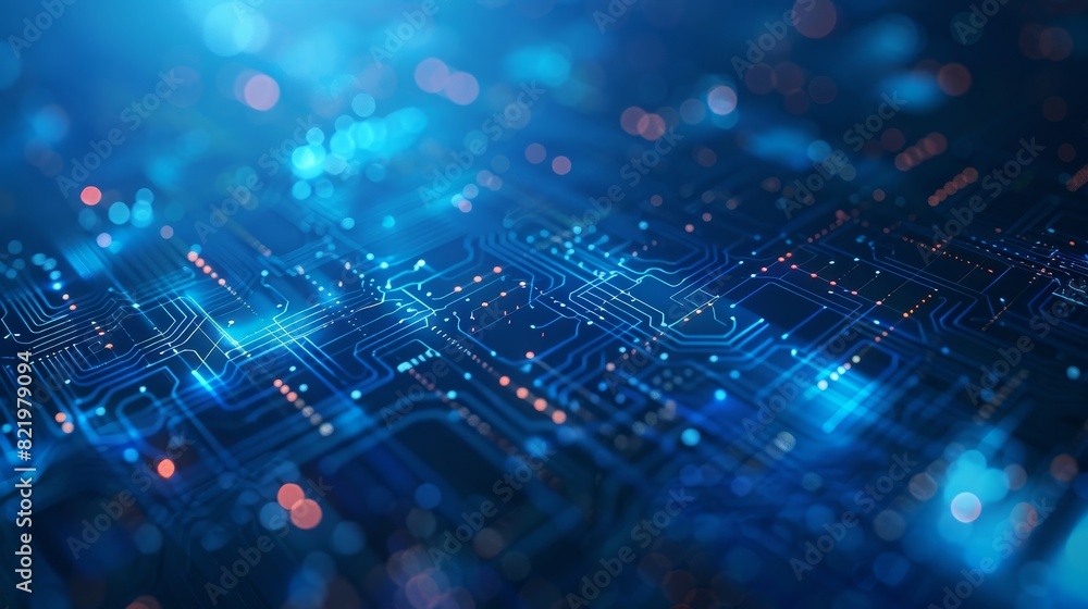 Obraz premium Digital background suitable for tech processes, neural networks, artificial intelligence, data transfer and encryption, sound and graphic presentations, science, education, etc.