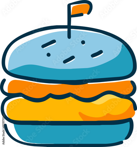 burger, icon doodle offset fill