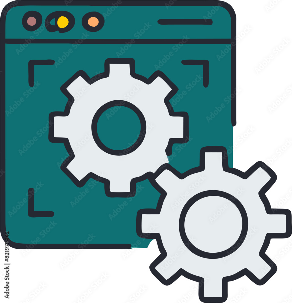 settings app, icon colored outline settings app, icon colored outline