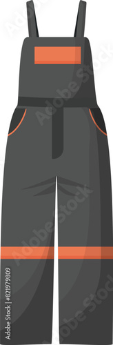 Detailed graphic of professional worker overalls with orange accents