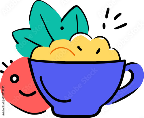 breakfast, icon doodle offset fill