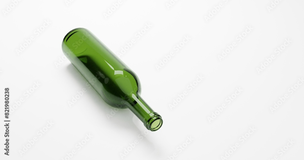 3d render of empty wine beer or liquor glass bottles for packaging industrial or recycle concept