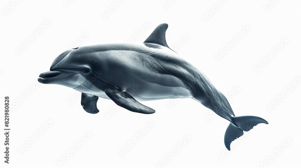 Isolated Dolphin side view on a generative AI background Isolated Dolphin side view on a generative AI background