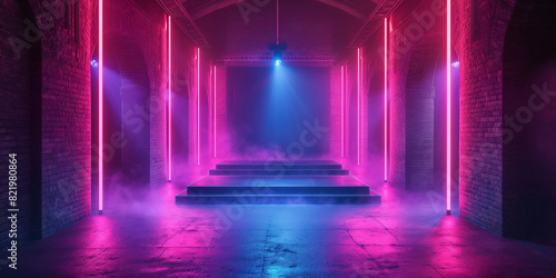 stage with spotlight neon stage background