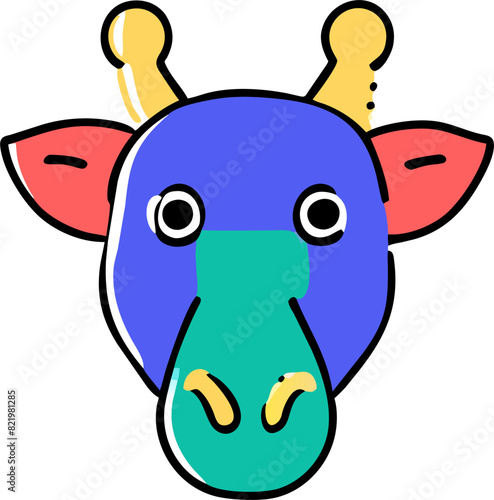 giraffe mask, icon doodle offset fill