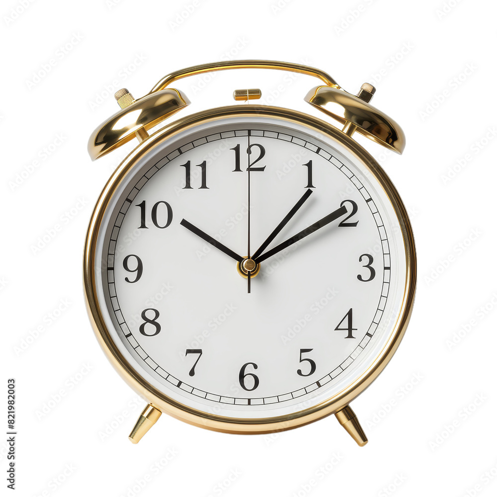 Gold White Alarm Isolated on Transparent Background, PNG, Cut Out. Gold White Alarm Isolated on Transparent Background, PNG, Cut Out.