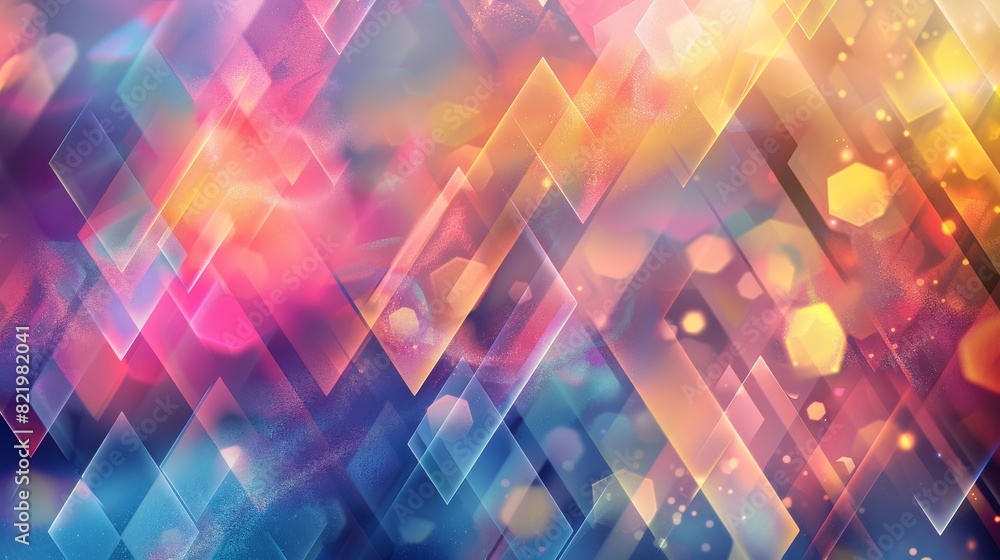 Vibrant abstract geometric background with colorful triangles and bokeh Vibrant abstract geometric background with colorful triangles and bokeh