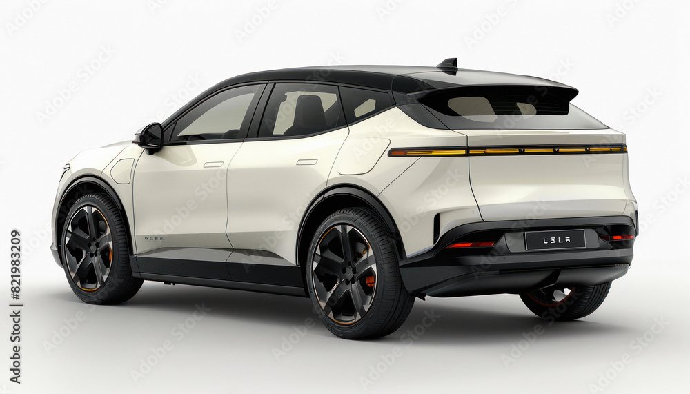White city car standing on white background White city car standing on white background