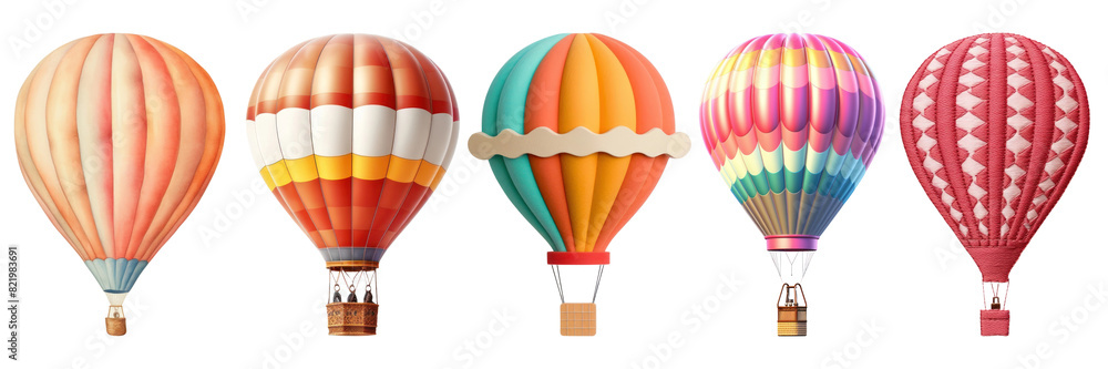 Fototapeta premium Colorful balloon png element set on transparent background