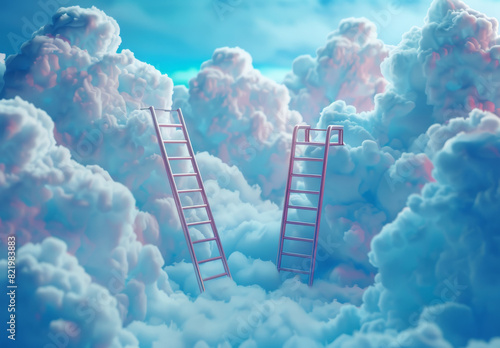 Clouds with ladders 