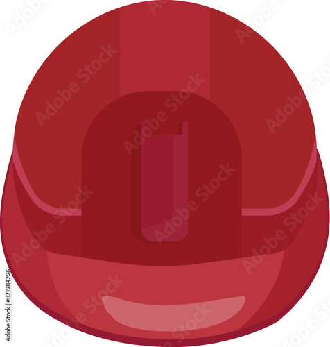 Graphic illustration of a red firefighter helmet isolated on a white background