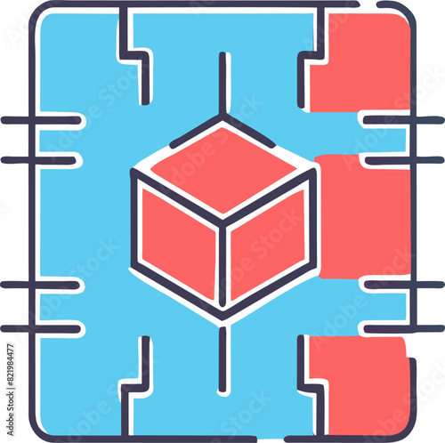 blockchain, icon offset fill