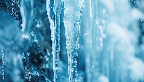 Close-Up of Glimmering Icicles