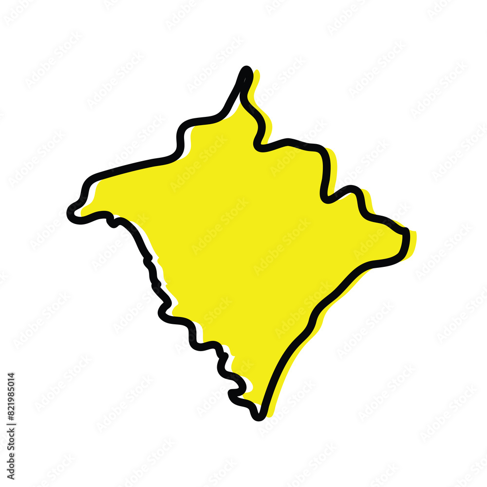 Obraz premium Gorgol region of Mauritania vector map design. Art work