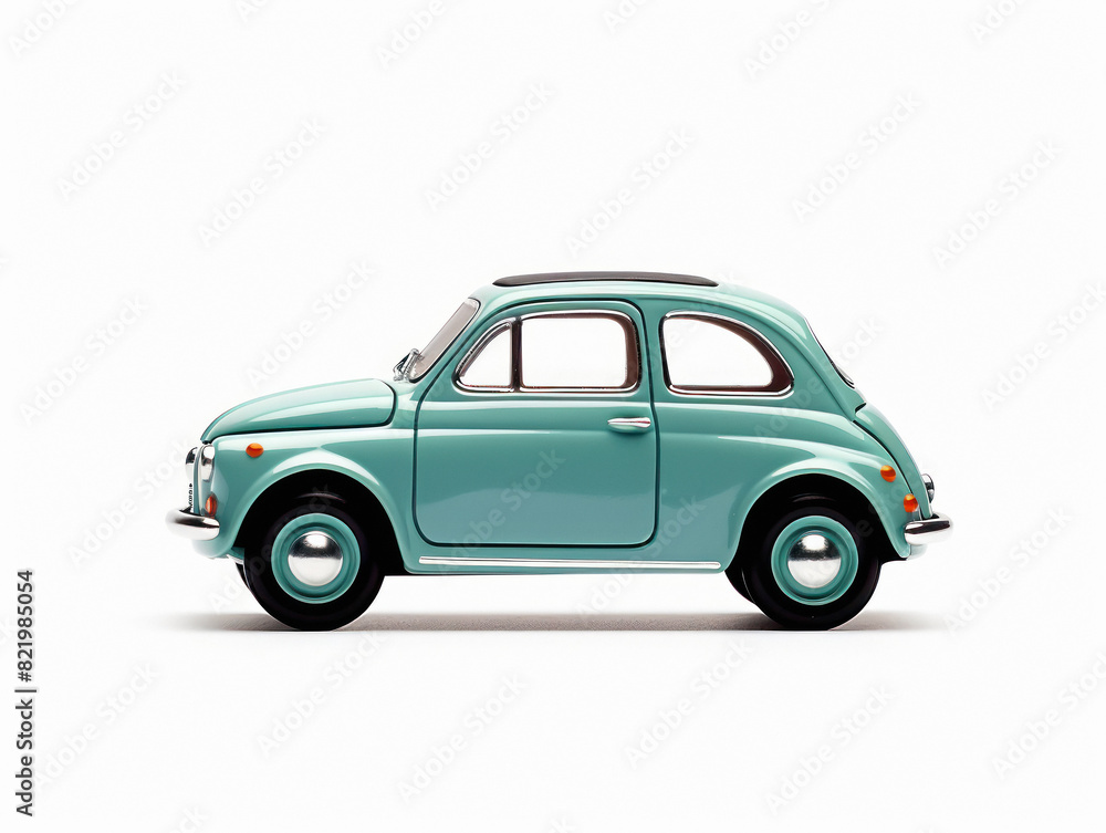 modern toy car standing on isolated background