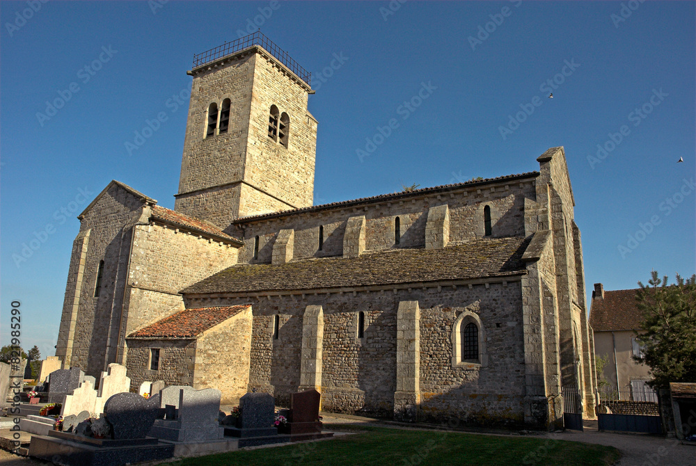 Eglise de Gourdon, XIe, Parc naturel régional du Morvan, Morvan, 71, Saône-et-Loire, France