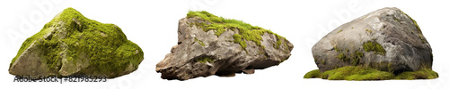 Nature rock stone png element set on transparent background