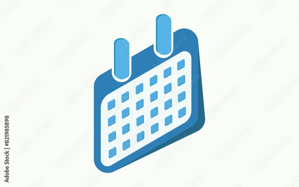 Isometric Calendar icon illustration. Vector calendar with flat and isometric style Isometric Calendar icon illustration. Vector calendar with flat and isometric style