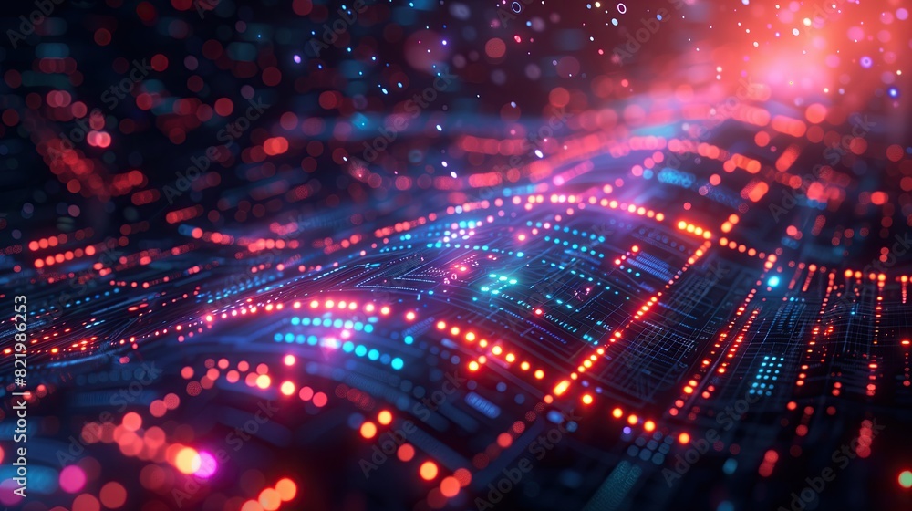 Abstract digital background with wave of particles. Futuristic technology concept. Abstract digital background with wave of particles. Futuristic technology concept.