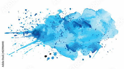 Watercolor splash stains blue abstract background. illustration