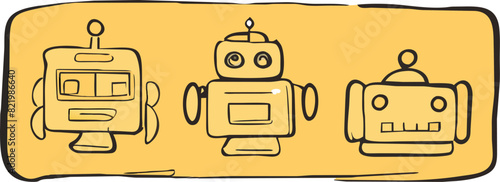 nias programando y armando un robot, icon uneven fill