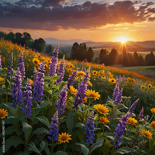 Gentle hands  adorned with painted nails  cradle a bouquet of vibrant purple flowers  a delicate yellow butterfly perched on top