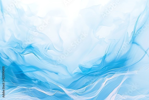 Abstract Ink Wave: Ice Blue and Navy Splashes 