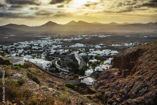 Landscape of Teguise town in Lanzarote, Canary Island photo