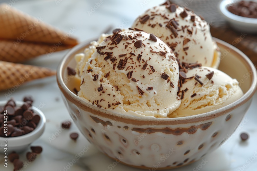 Stracciatella Gelato: Creamy gelato with fine chocolate shavings throughout, served in a bowl or cone. Stracciatella Gelato: Creamy gelato with fine chocolate shavings throughout, served in a bowl or cone.