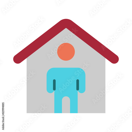 Stay At Home Vector Flat Icon © IYIKON