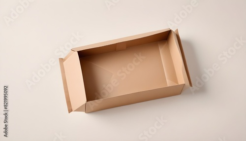 brown unlabeled paper food box isolated on white background