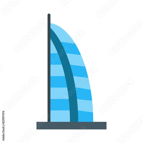 Burj Al Arab Vector Flat Icon