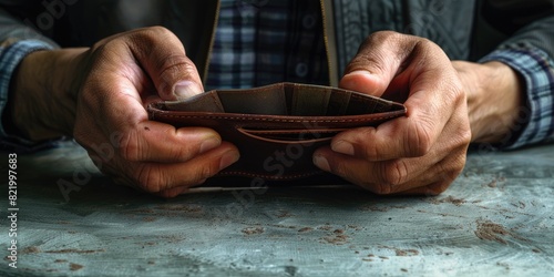 Person Checking Wallet Interior