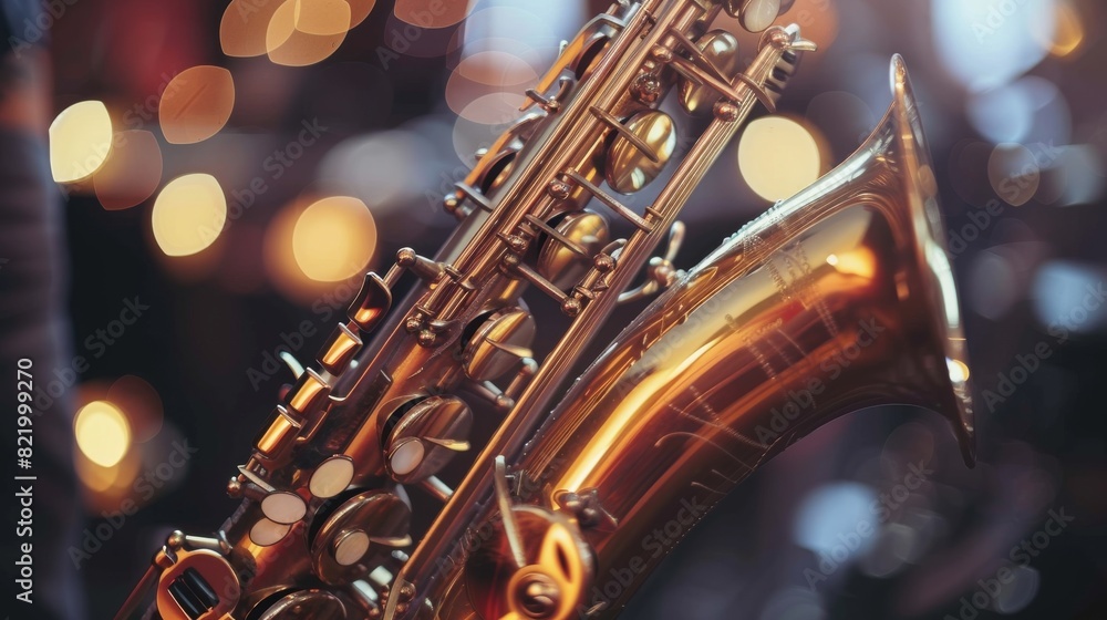 A close up of a gold colored saxophone A close up of a gold colored saxophone