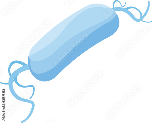 Blue bacteriophage illustration in modern. Clean. And simple vector graphic design on a white background for educational. Scientific. And medical concept in biology. Microbiology. Virology