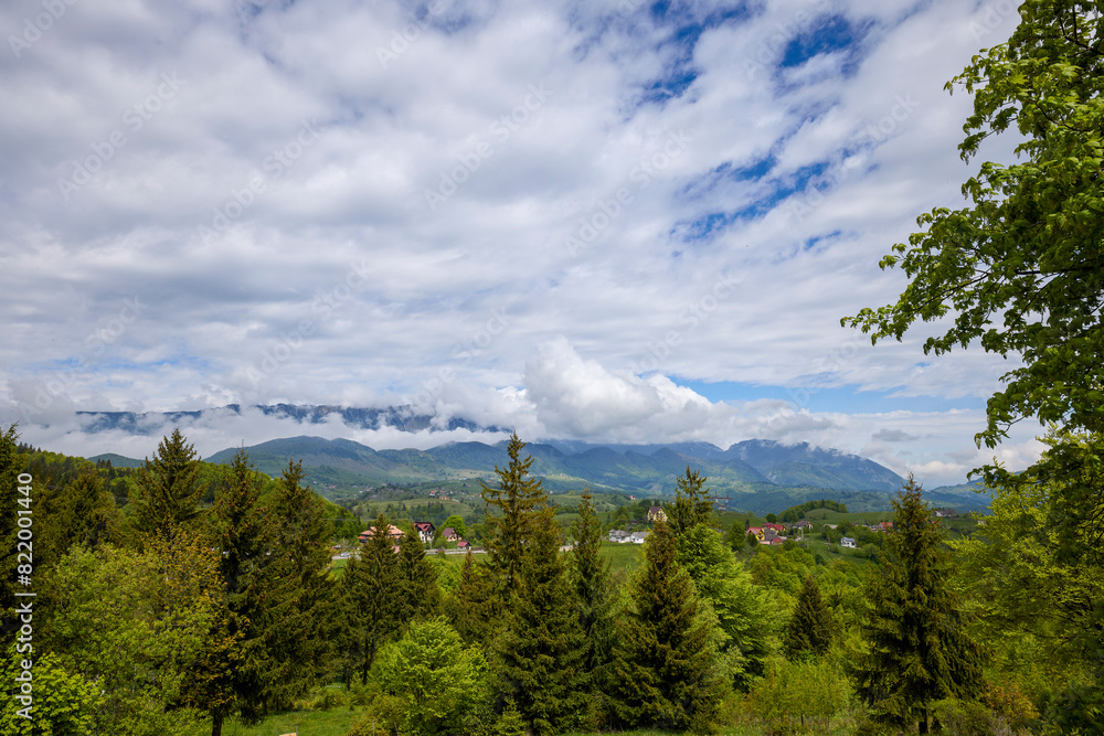 beautiful mountain landscape with mountains Bucegi Romania.